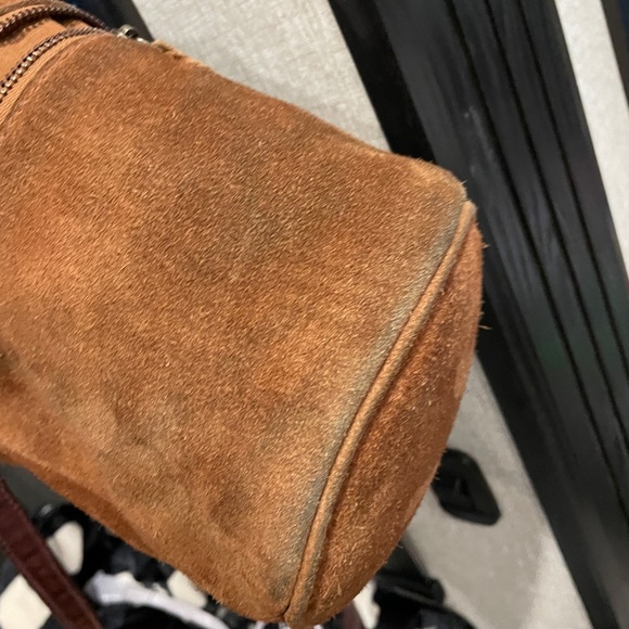 Free People Soren Bucket Bag, Brown Sienna Suede Crossbody Strap - Picture 12 of 16